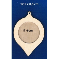 SKLEJKA #3mm  Bombka 12,5x8,5cm 3D,  zawieszka z obręczą RETRO ,ramką , obwódką , kółko ,bańka 12,5